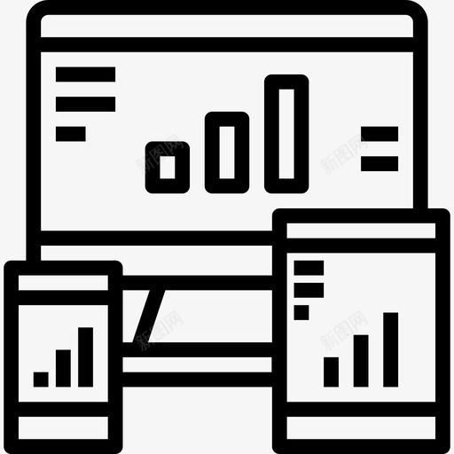 监视器业务图表和图表3线性图标svg_新图网 https://ixintu.com 业务图表和图表3 监视器 线性
