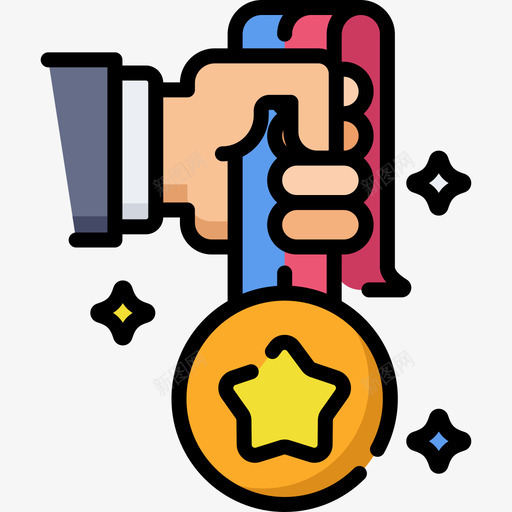 成就团队合作48线条色彩图标svg_新图网 https://ixintu.com 团队合作48 成就 线条色彩