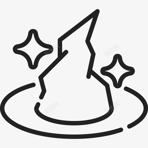 帽子魔法11直线型图标svg_新图网 https://ixintu.com 帽子 直线型 魔法11