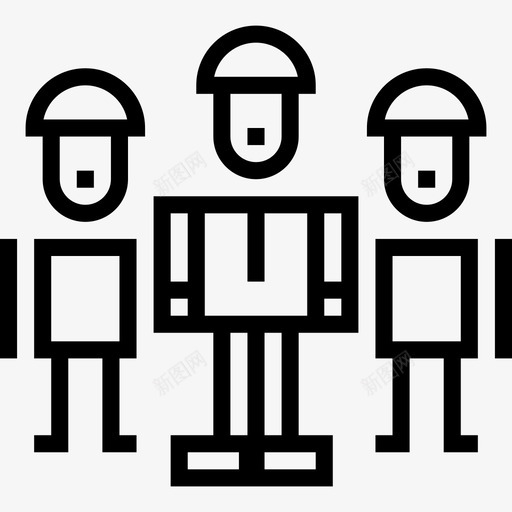 团队合作办公室70直线型图标svg_新图网 https://ixintu.com 办公室70 团队合作 直线型
