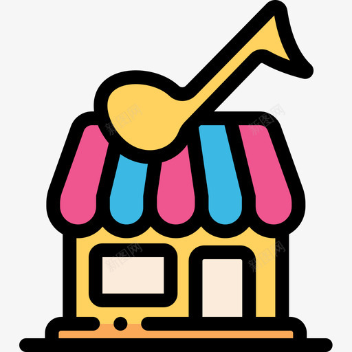 音乐商店音乐商店17线性颜色图标svg_新图网 https://ixintu.com 线性颜色 音乐商店 音乐商店17