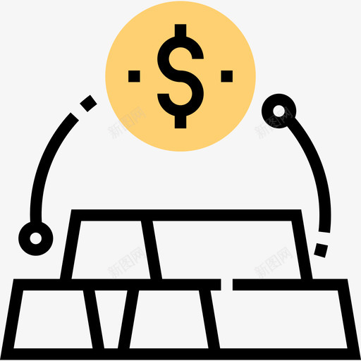 金钱财务策略2黄影图标svg_新图网 https://ixintu.com 财务策略2 金钱 黄影