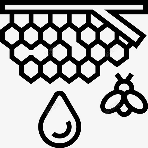 蜂巢蜂房6线形图标svg_新图网 https://ixintu.com 线形 蜂巢 蜂房6