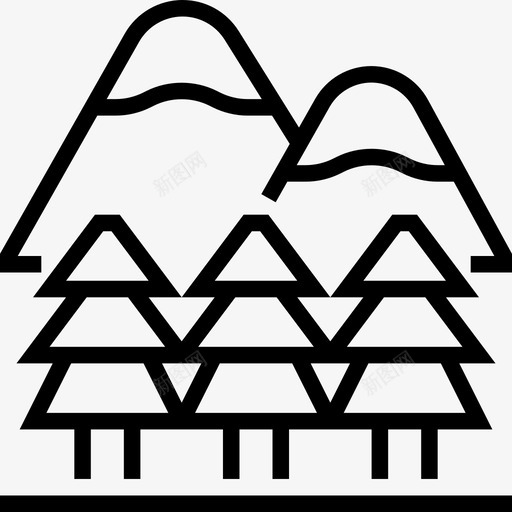 森林旅游和旅游3线性图标svg_新图网 https://ixintu.com 旅游和旅游3 森林 线性