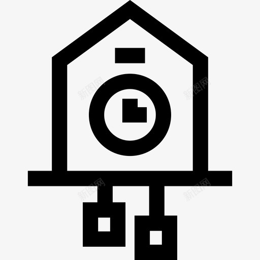 布谷鸟钟圣诞装饰品4线状图标svg_新图网 https://ixintu.com 圣诞装饰品4 布谷鸟钟 线状