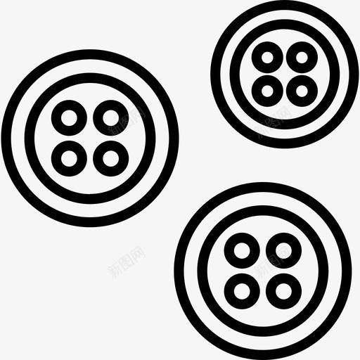 纽扣工艺用品2线状图标svg_新图网 https://ixintu.com 工艺用品2 纽扣 线状