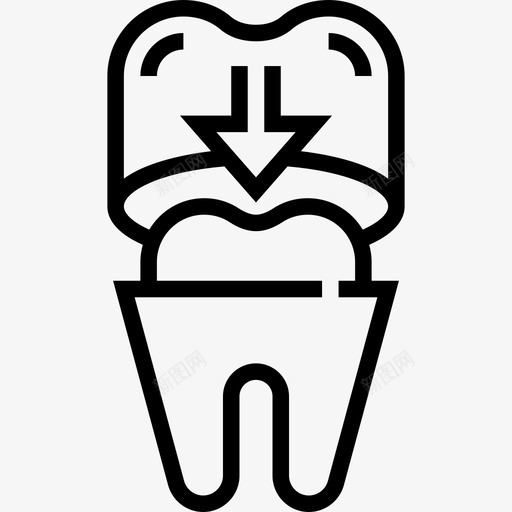 磨牙冠牙医7线形图标svg_新图网 https://ixintu.com 牙医7 磨牙冠 线形