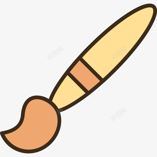 油漆刷工艺用品线颜色图标svg_新图网 https://ixintu.com 工艺用品 油漆刷 线颜色
