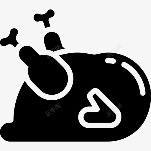 火鸡美食2填充图标svg_新图网 https://ixintu.com 填充 火鸡 美食2