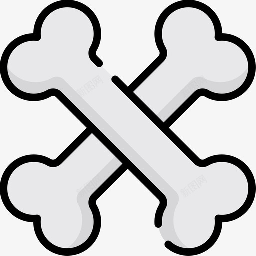 骨头海盗33线性颜色图标svg_新图网 https://ixintu.com 海盗33 线性颜色 骨头