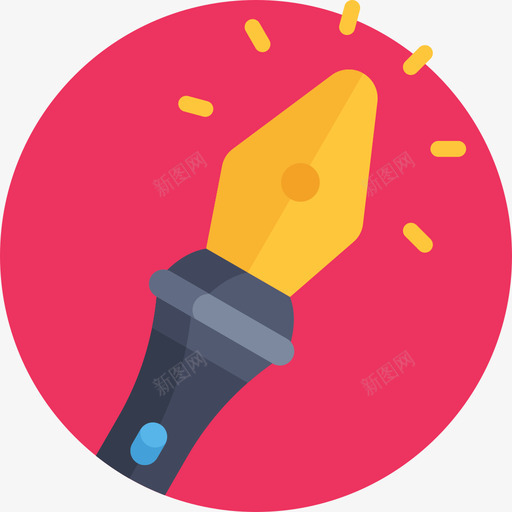 钢笔创意工具17扁平图标svg_新图网 https://ixintu.com 创意工具17 扁平 钢笔