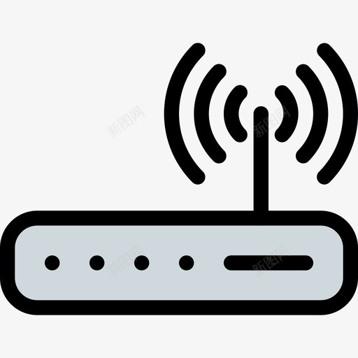 Wifi路由器网络30线性彩色图标svg_新图网 https://ixintu.com Wifi路由器 线性彩色 网络30