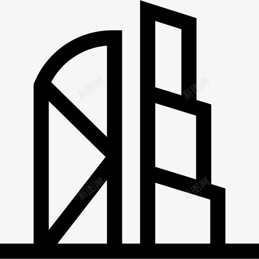 摩天大楼城市7号楼直线型图标svg_新图网 https://ixintu.com 城市7号楼 摩天大楼 直线型