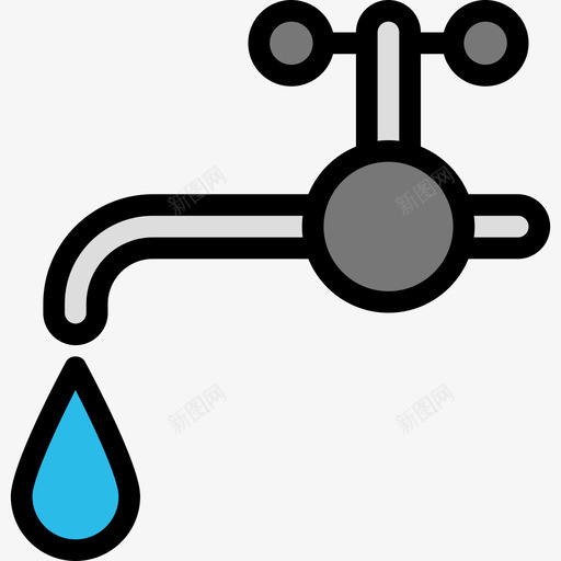 水龙头生态68线性颜色图标svg_新图网 https://ixintu.com 水龙头 生态68 线性颜色