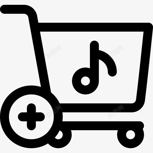购物车音乐商店10线性图标svg_新图网 https://ixintu.com 线性 购物车 音乐商店10