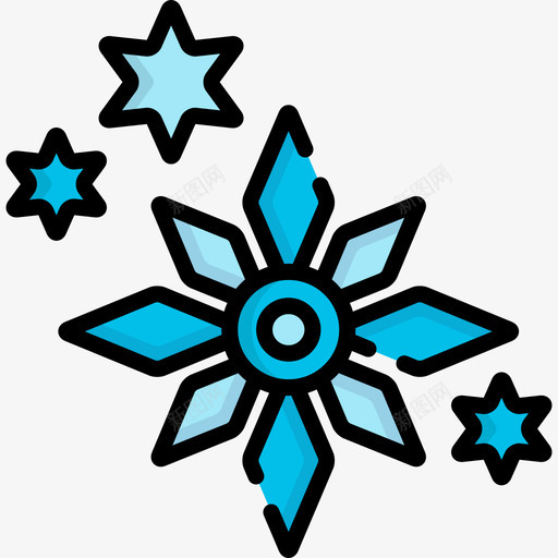 雪花冬季23线形颜色图标svg_新图网 https://ixintu.com 冬季23 线形颜色 雪花