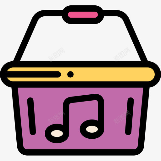 购物篮音乐商店17线性颜色图标svg_新图网 https://ixintu.com 线性颜色 购物篮 音乐商店17
