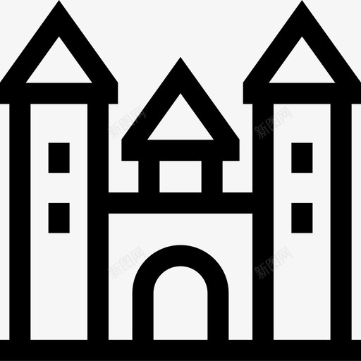 城堡城市7号楼线性图标svg_新图网 https://ixintu.com 城堡 城市7号楼 线性