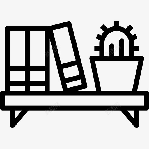 书架家具68线性图标svg_新图网 https://ixintu.com 书架 家具68 线性