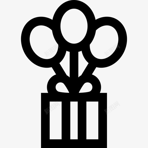 气球礼物16直线型图标svg_新图网 https://ixintu.com 气球 直线型 礼物16