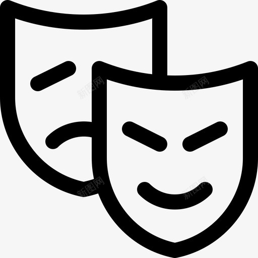 面具风景艺术5线性图标svg_新图网 https://ixintu.com 线性 面具 风景艺术5