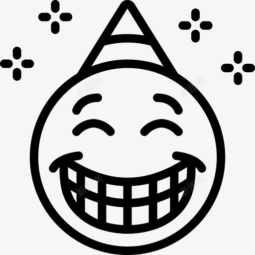 派对表情符号27直系图标svg_新图网 https://ixintu.com 派对 直系 表情符号27