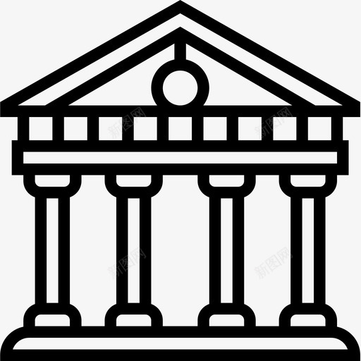 万神殿地标4直线形图标svg_新图网 https://ixintu.com 万神殿 地标4 直线形