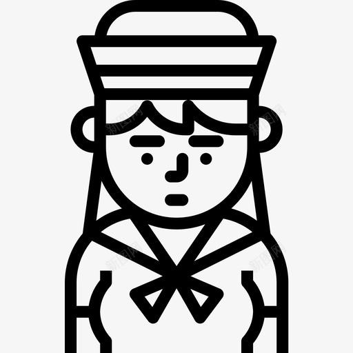 水手职业女性化身直系人图标svg_新图网 https://ixintu.com 水手 直系人 职业女性化身