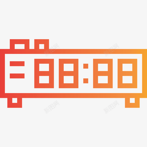数字钟家用设备4梯度图标svg_新图网 https://ixintu.com 家用设备4 数字钟 梯度