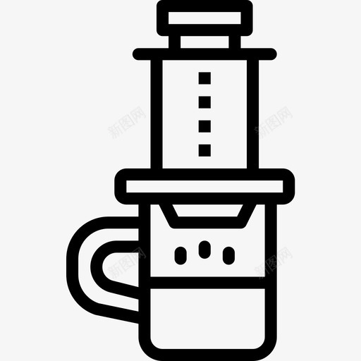 Aeropress咖啡店68线性图标svg_新图网 https://ixintu.com Aeropress 咖啡店68 线性