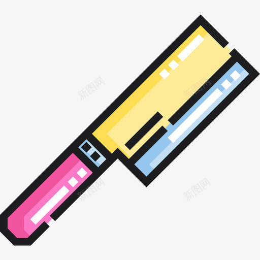 刀厨房工具12线颜色图标svg_新图网 https://ixintu.com 刀 厨房工具12 线颜色