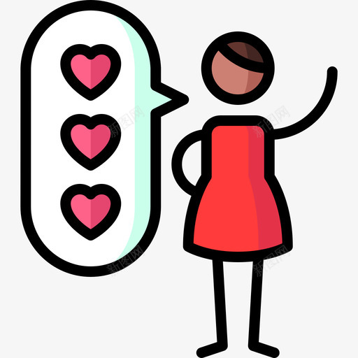 女人情人节38线性颜色图标svg_新图网 https://ixintu.com 女人 情人节38 线性颜色