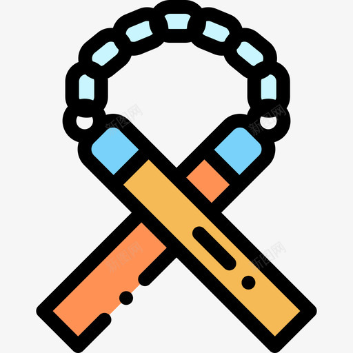 双节棍武术11线色图标svg_新图网 https://ixintu.com 双节棍 武术11 线色