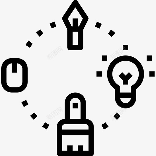 艺术大学6线性图标svg_新图网 https://ixintu.com 大学6 线性 艺术