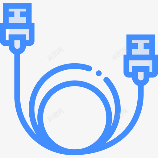 Usb电缆tech7蓝色图标svg_新图网 https://ixintu.com Usb电缆 tech7 蓝色