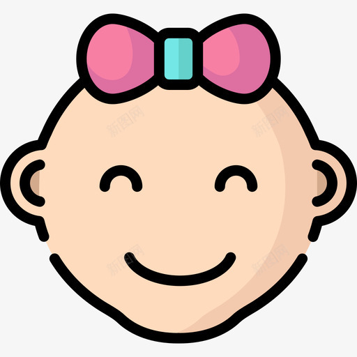 女婴30岁宝宝线性颜色图标svg_新图网 https://ixintu.com 30岁宝宝 女婴 线性颜色