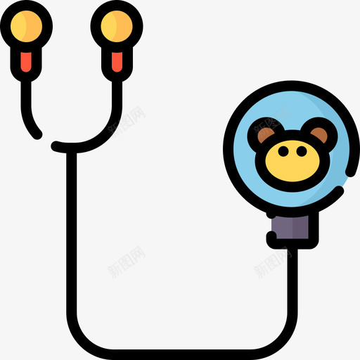 听诊器兽医23线性颜色图标svg_新图网 https://ixintu.com 兽医23 听诊器 线性颜色