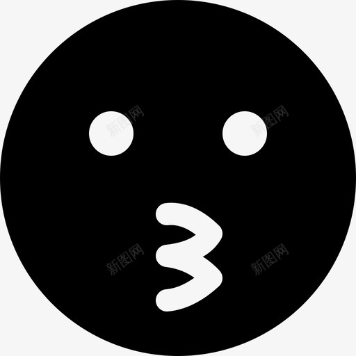 吻表情3填充图标svg_新图网 https://ixintu.com 吻 填充 表情3
