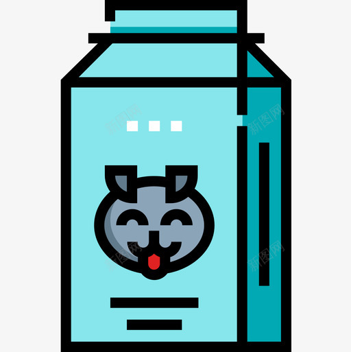 牛奶宠物14线性颜色图标svg_新图网 https://ixintu.com 宠物14 牛奶 线性颜色