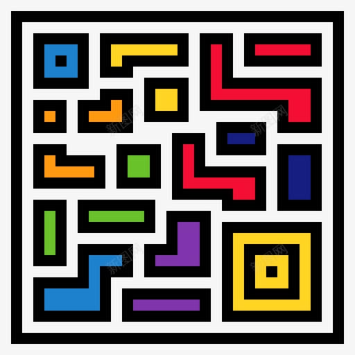 QR网购29线颜色图标svg_新图网 https://ixintu.com QR 线颜色 网购29