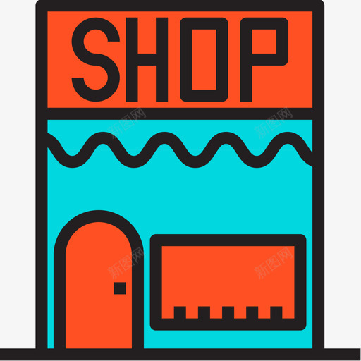 商店银行和金融5线颜色图标svg_新图网 https://ixintu.com 商店 线颜色 银行和金融5