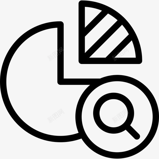 饼图分析4线性图标svg_新图网 https://ixintu.com 分析4 线性 饼图