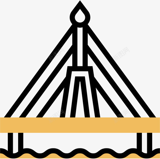 桥泰国符号黄色阴影图标svg_新图网 https://ixintu.com 桥 泰国符号 黄色阴影