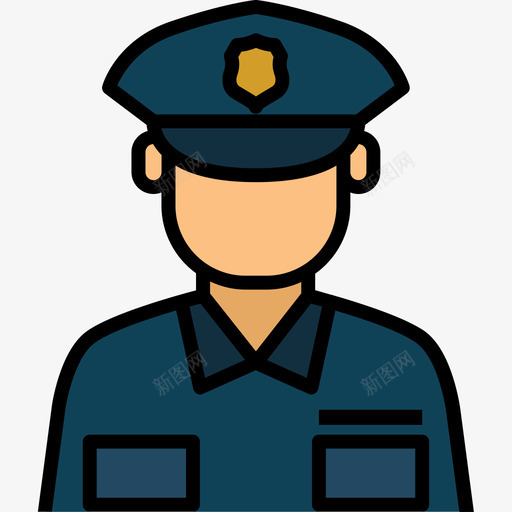 警察职业4直系肤色图标svg_新图网 https://ixintu.com 直系肤色 职业4 警察