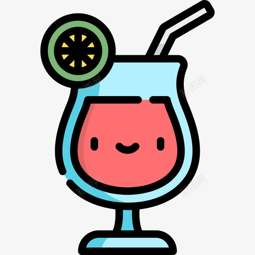 鸡尾酒暑假23线性颜色图标svg_新图网 https://ixintu.com 暑假23 线性颜色 鸡尾酒