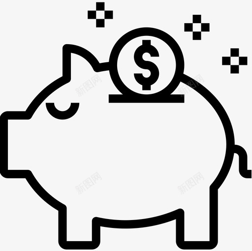 储蓄罐银行和金融20直系图标svg_新图网 https://ixintu.com 储蓄罐 直系 银行和金融20