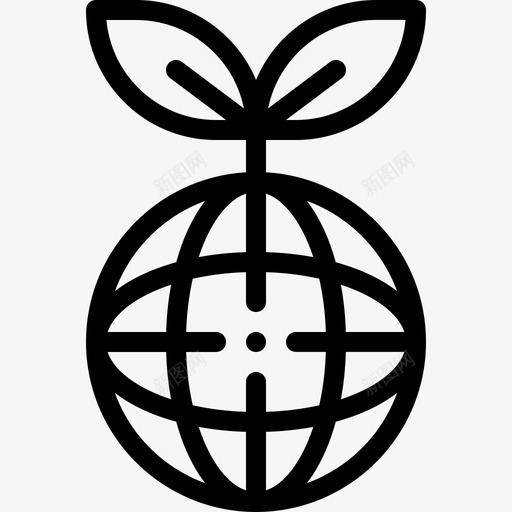 绿色地球循环利用14线性图标svg_新图网 https://ixintu.com 循环利用14 线性 绿色地球