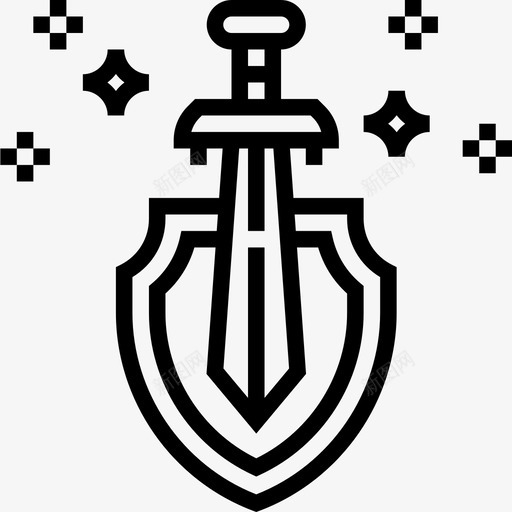 骑士游戏元素10直线图标svg_新图网 https://ixintu.com 游戏元素10 直线 骑士