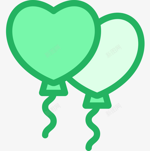 气球庆祝11线形绿色图标svg_新图网 https://ixintu.com 庆祝11 气球 线形绿色
