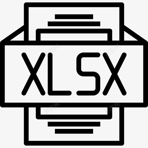 Xlsx文件类型3线性图标svg_新图网 https://ixintu.com Xlsx 文件类型3 线性